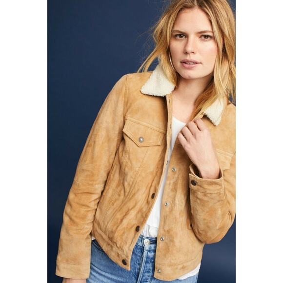 NEW NWT Small S Levi's Dijon Jacket & Coats Suede Sherpa Fur Lined Trucker - Picture 4 of 15